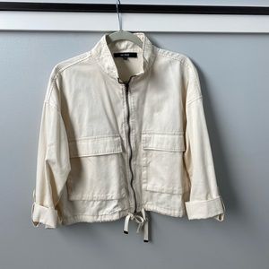 Women’s Cream Cropped Jacket by Mine. Size M.